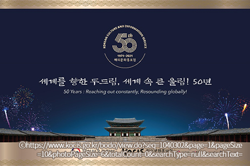 Fifty years of efforts to promote South Korean culture internationally: Reaching Out Constantly, Resounding Globally!